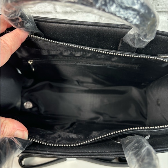 Michel Germain Brand New Black Double Handle Plus Shoulder Strap. Vegan Leather - Picture 9 of 11